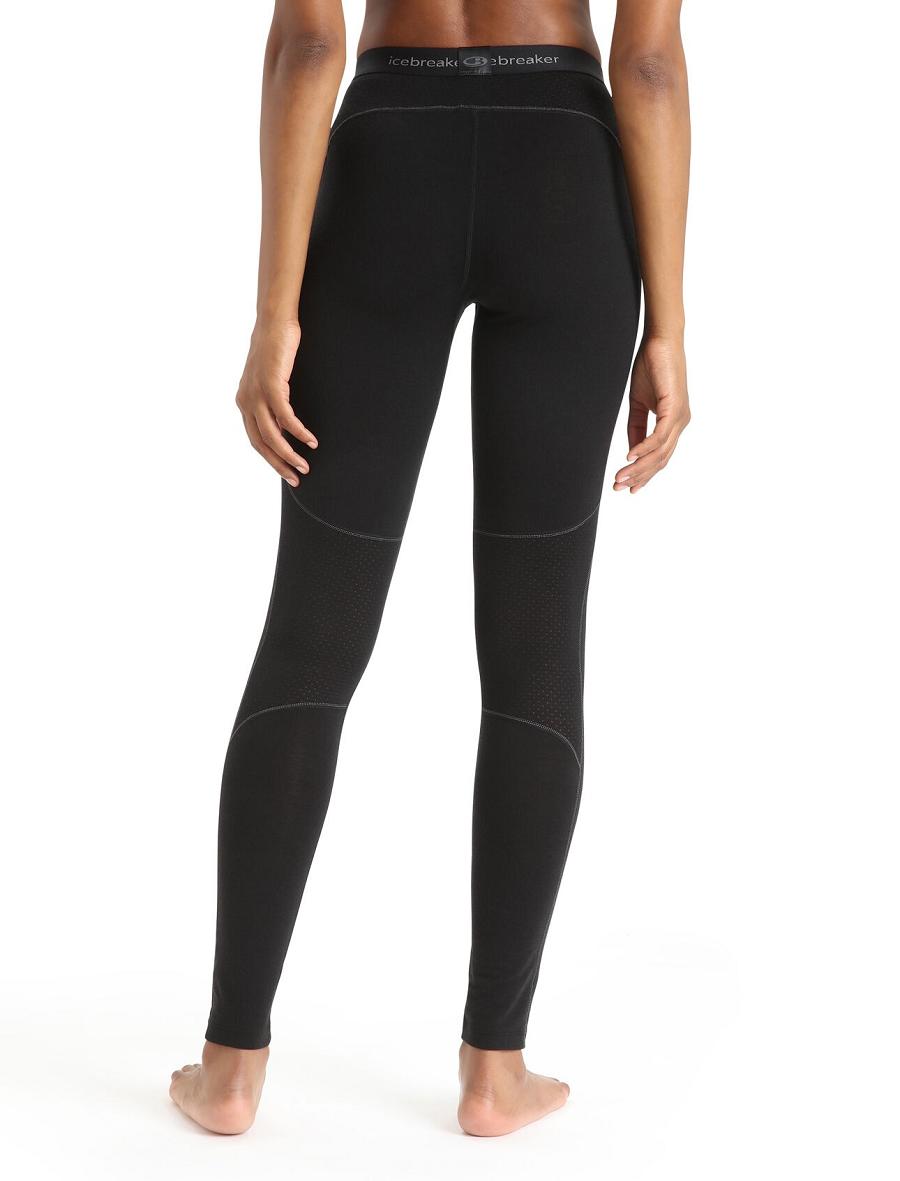 Black Women's Icebreaker BodyfitZone™ Merino 150 Zone Thermal Leggings | USA 1543UZGT